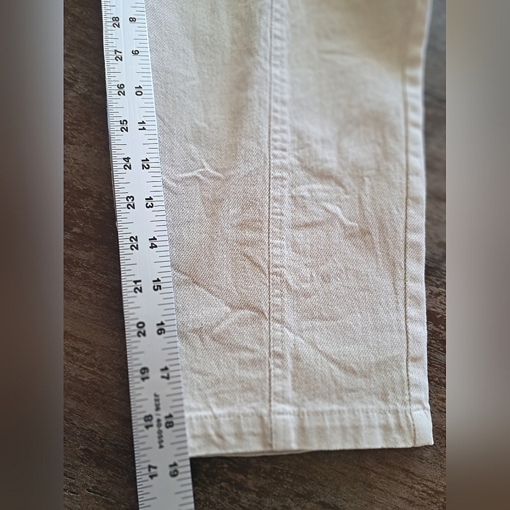 Denim Beige Overalls with Logo Straps Size Medium - Picture 5 of 12